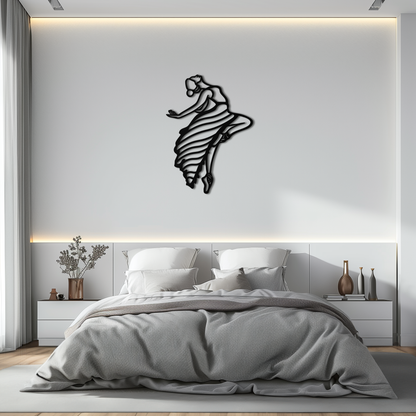 Dancing Woman Metal Wall Art – Graceful Silhouette Décor for Artistic Spaces- KAF648 - Tampa Home & Garden Store