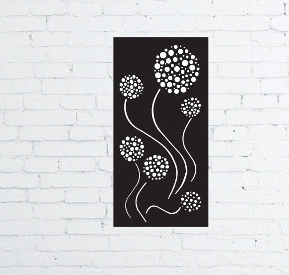 Outdoor Metal Privacy Screen black steel Floral cutout motif Rustica Ornamentals 60–72 in on Tampa Home & Garden Store
