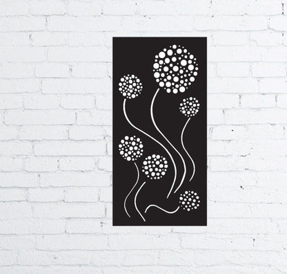 Outdoor Metal Privacy Screen black steel Floral cutout motif Rustica Ornamentals 60–72 in on Tampa Home & Garden Store