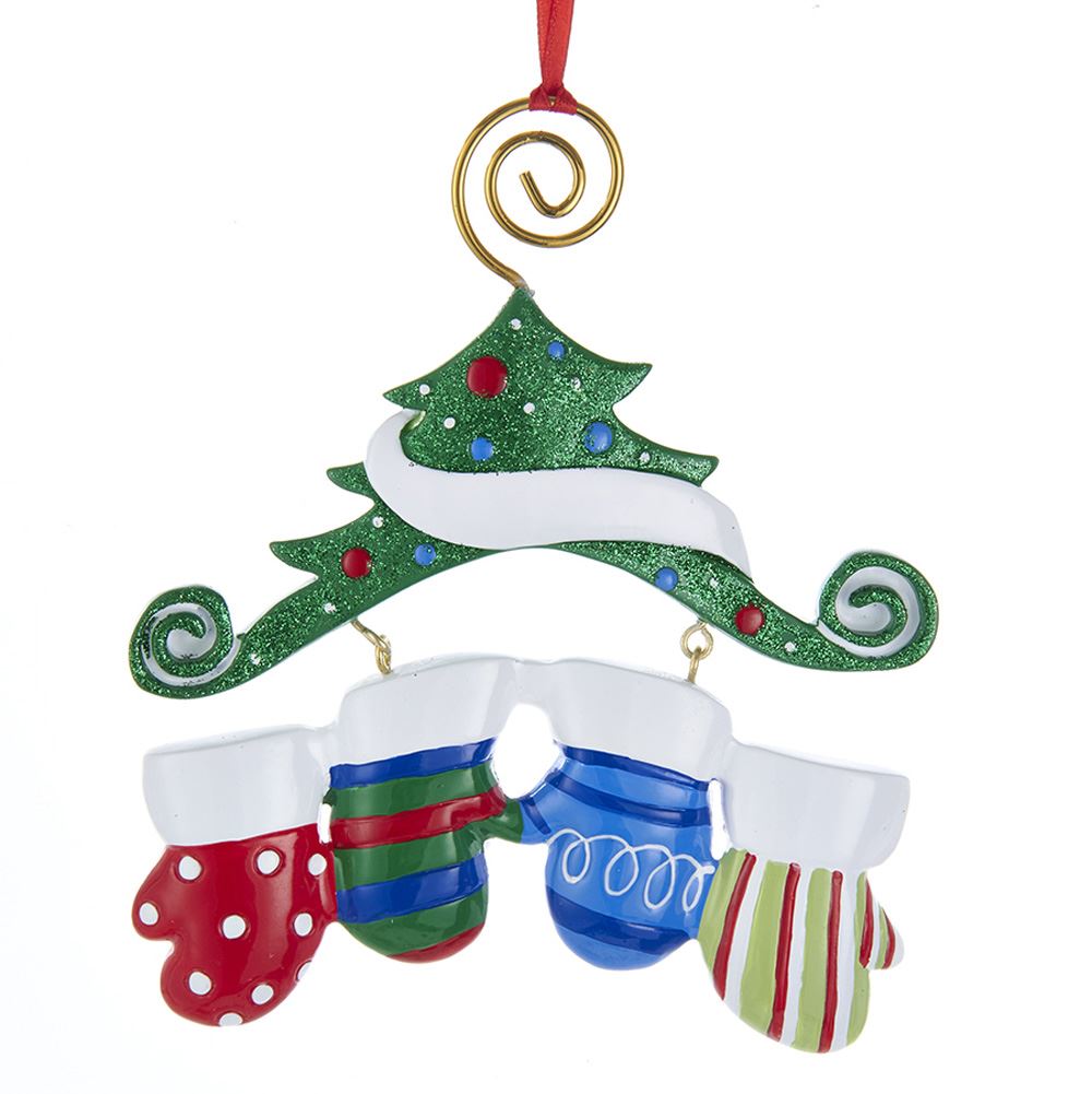 Dangling Mittens Family Ornament- Family of 2 - Tampa Home & Garden Store