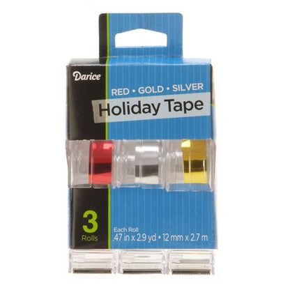Darice Foil Holiday Tape 3 Pack - Tampa Home & Garden Store