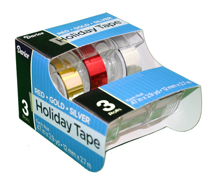 Darice Foil Holiday Tape 3 Pack - Tampa Home & Garden Store