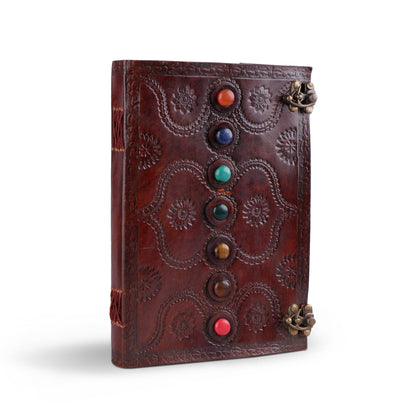 Dark Brown 7 Stones Leather Diary - Tampa Home & Garden Store