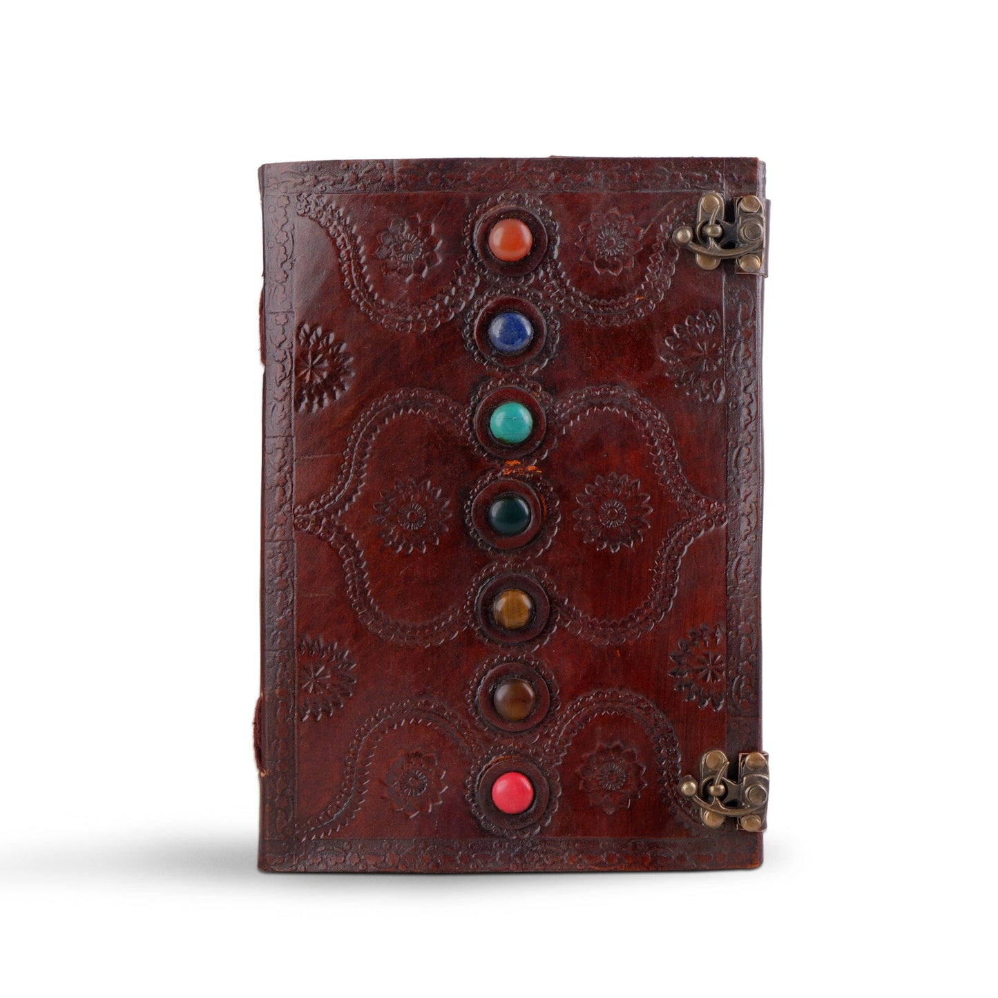 Dark Brown 7 Stones Leather Diary - Tampa Home & Garden Store