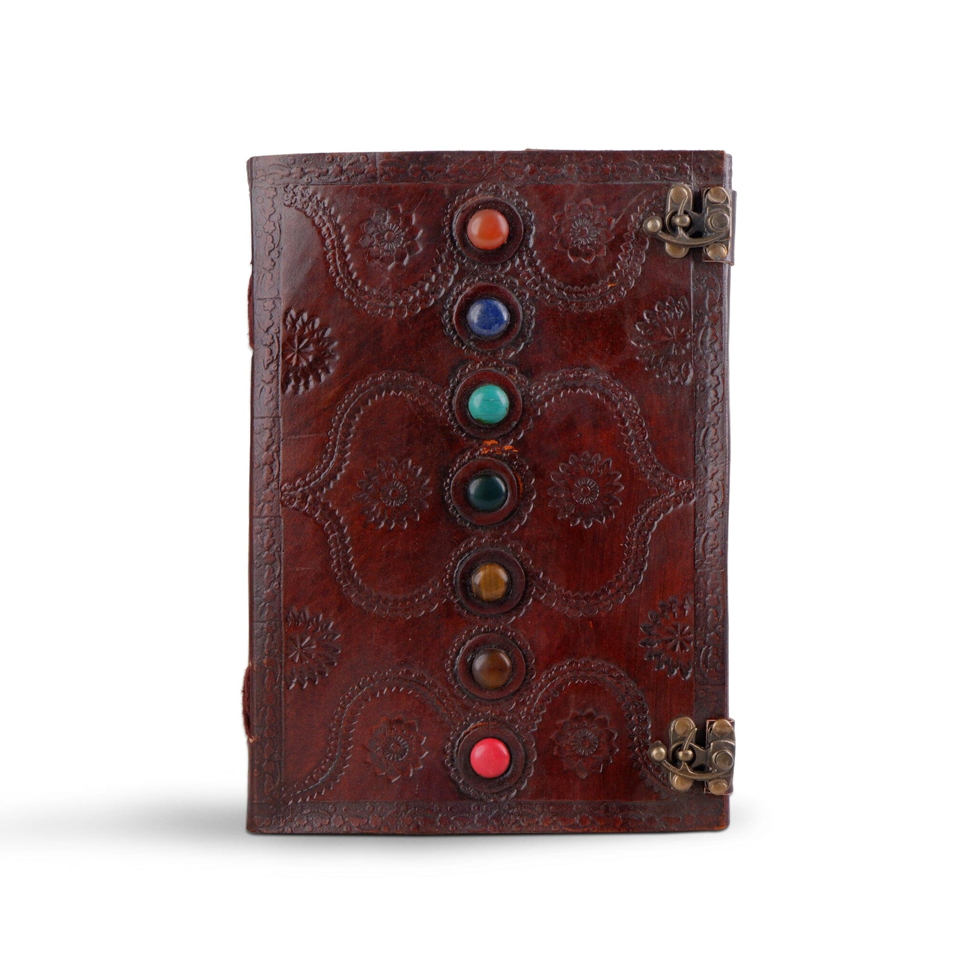 Dark Brown 7 Stones Leather Diary - Tampa Home & Garden Store