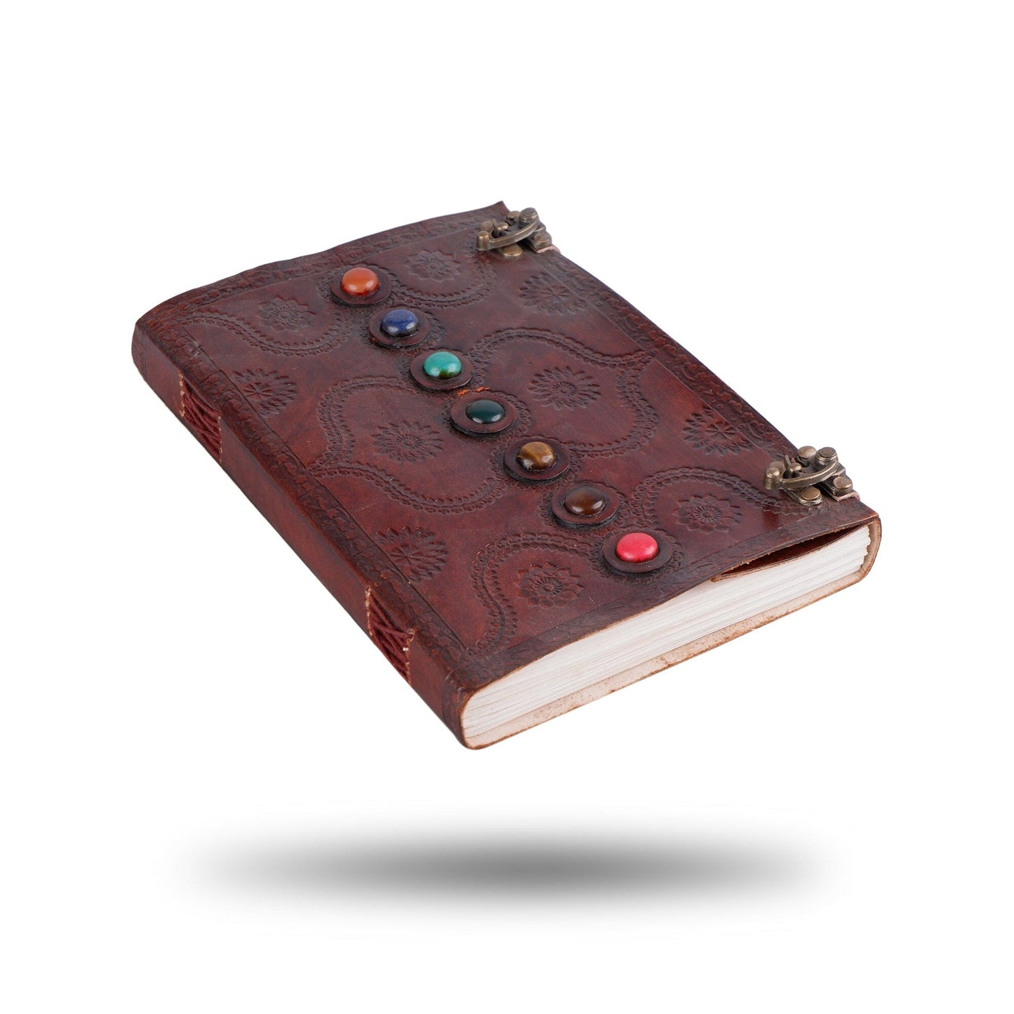 Dark Brown 7 Stones Leather Diary - Tampa Home & Garden Store