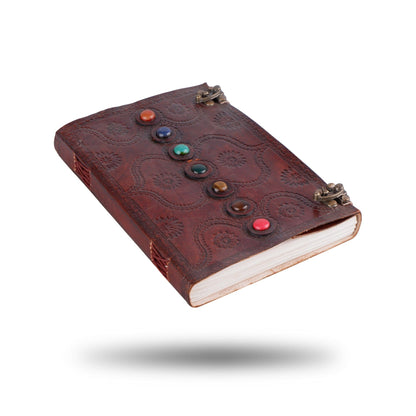 Dark Brown 7 Stones Leather Diary - Tampa Home & Garden Store