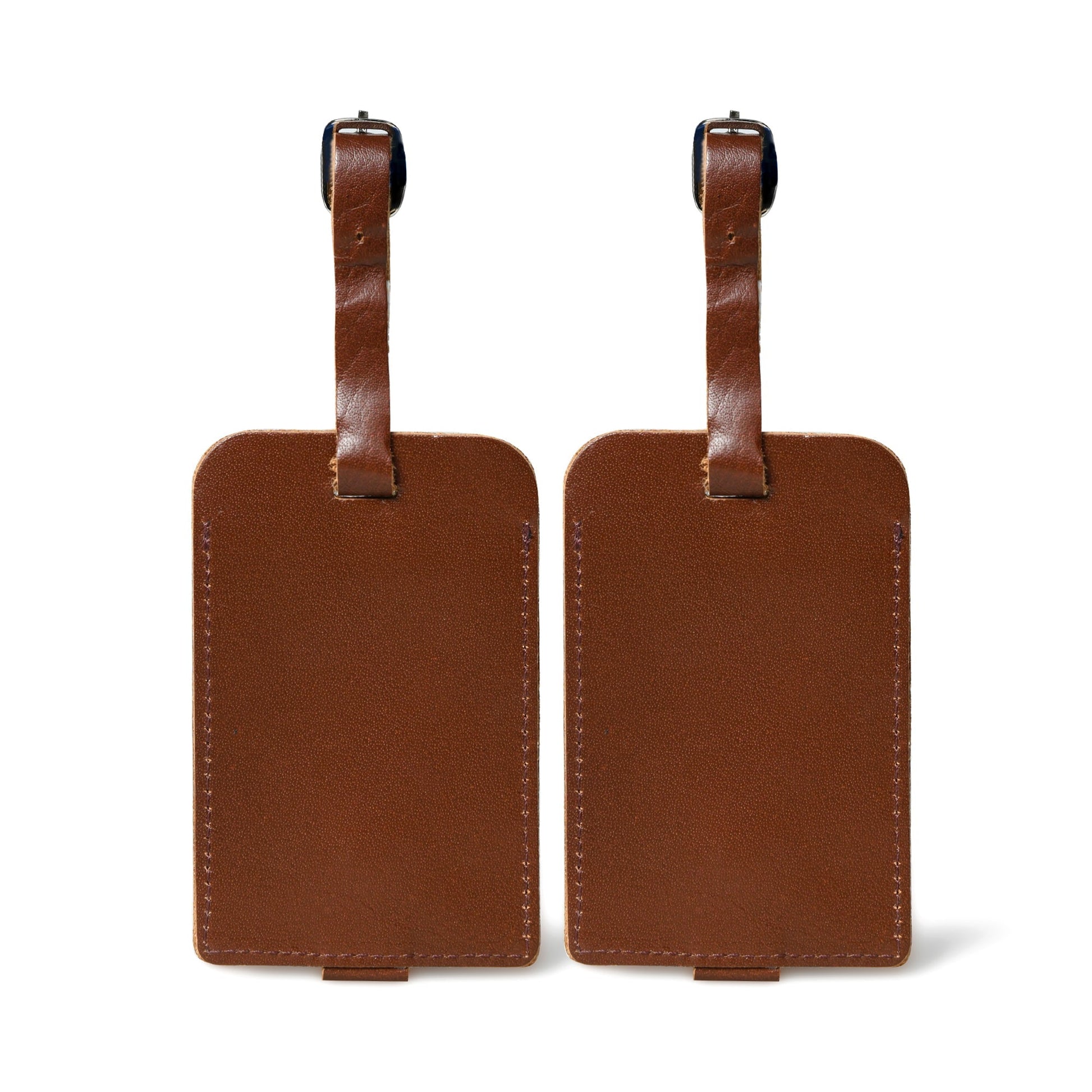 Dark Brown Leather Luggage Tags Set - Tampa Home & Garden Store