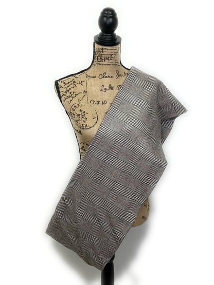 Dark Brown and Cream with Burnt Orange Glen Check Plaid Flannel Infinity or Blanket Scarf - Tampa Home & Garden Store