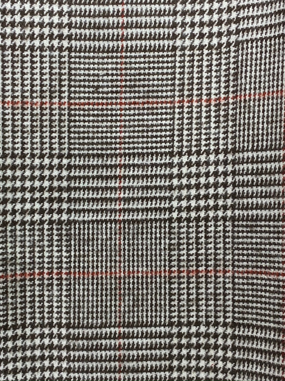 Dark Brown and Cream with Burnt Orange Glen Check Plaid Flannel Infinity or Blanket Scarf - Tampa Home & Garden Store