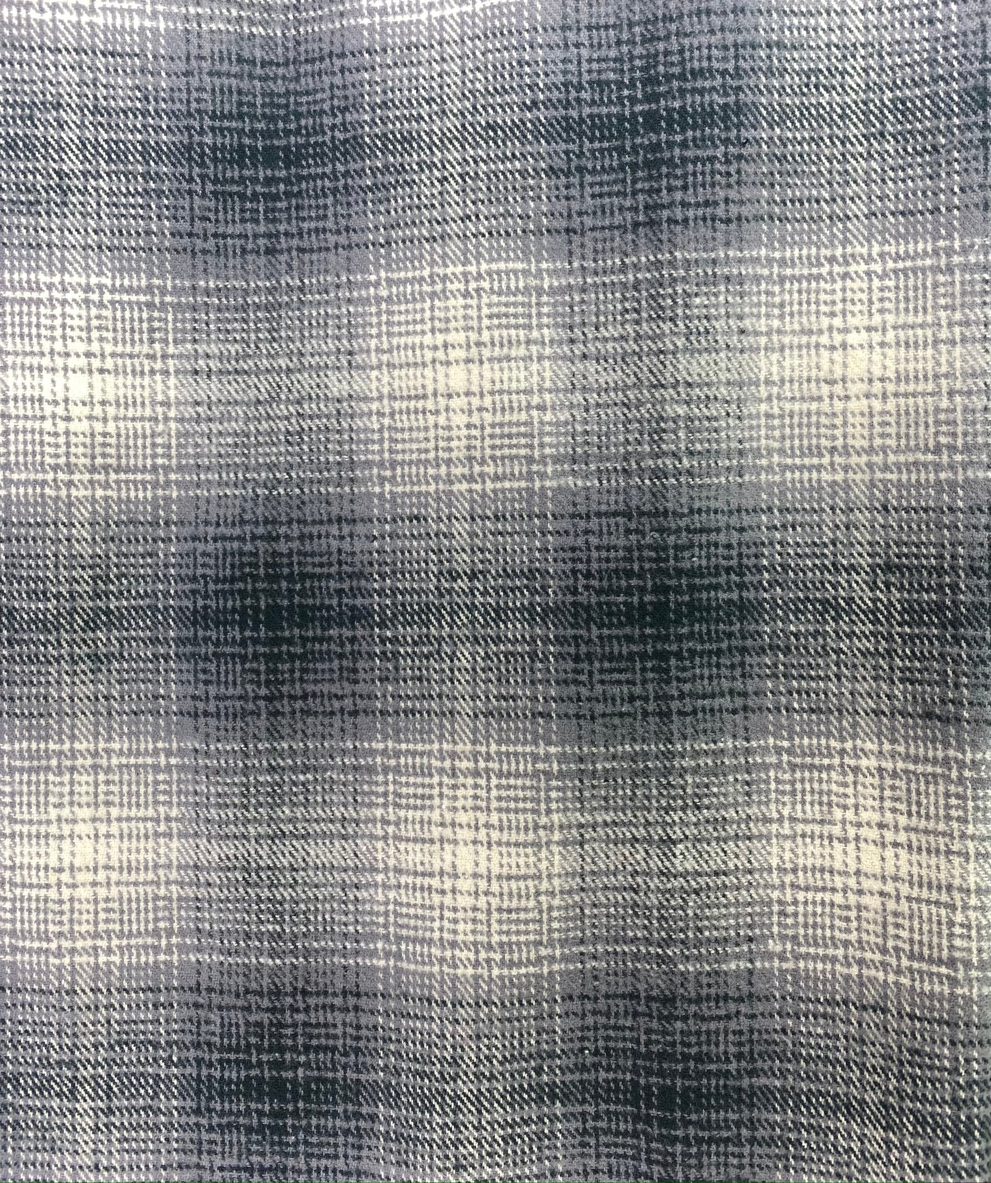 Dark French Blue, Gray, and Cream Ombre Plaid Flannel Infinity or Blanket Scarf - Tampa Home & Garden Store