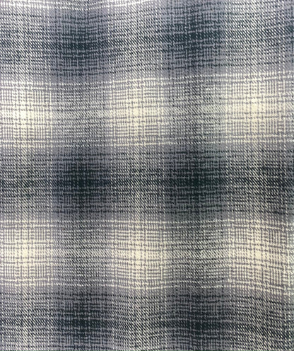 Dark French Blue, Gray, and Cream Ombre Plaid Flannel Infinity or Blanket Scarf - Tampa Home & Garden Store