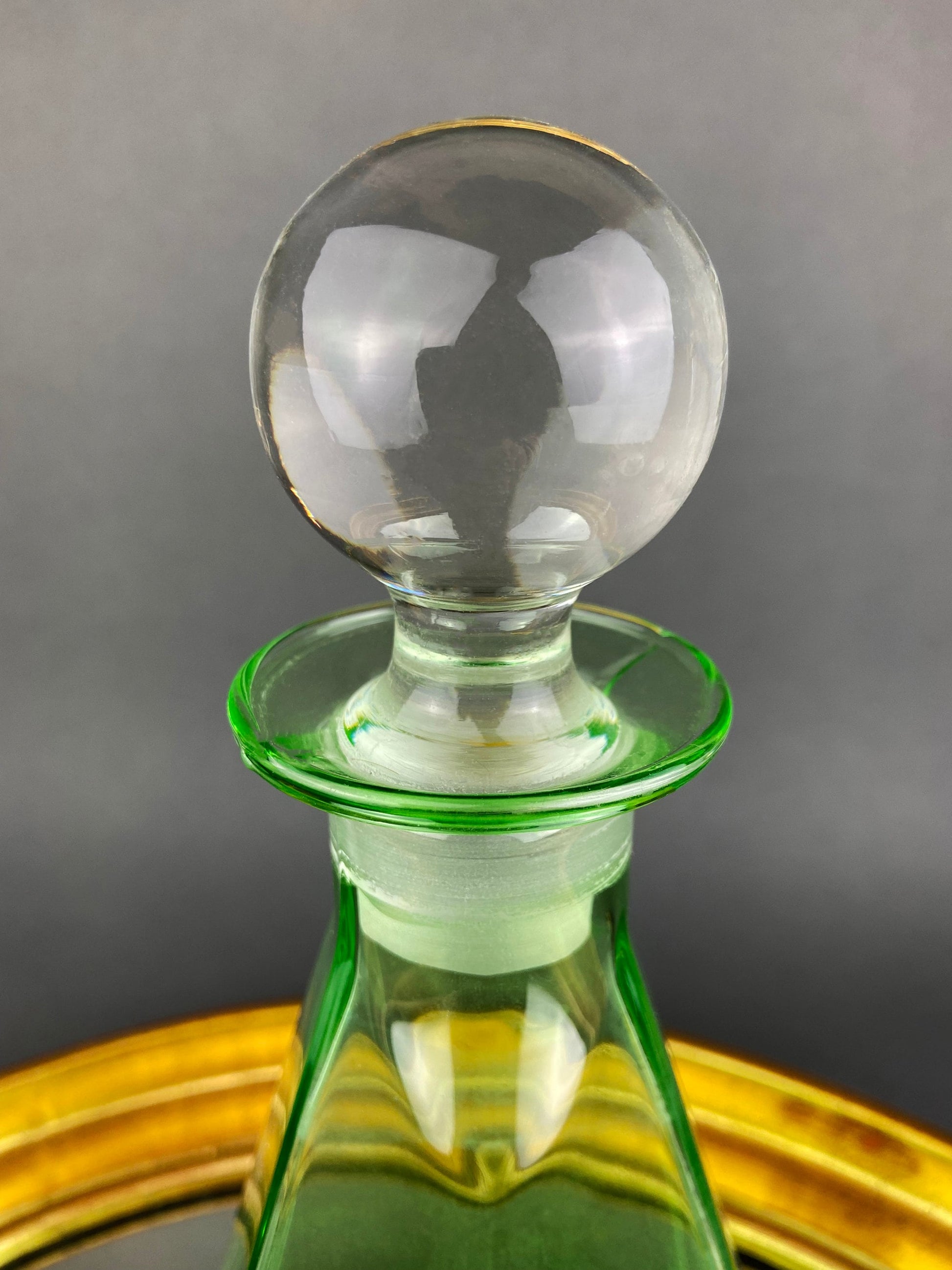 Dark Green Glass Decanter with Matching Stopper. Hand Blown Glass Carafe. Office Decor. Social Club Decor. Men Cave Accessory. Gift for Dad. - Tampa Home & Garden Store