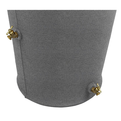 Dark Grey Granite 50-Gallon Plastic Urn Rain Barrel with Planter Top - Tampa Home & Garden Store