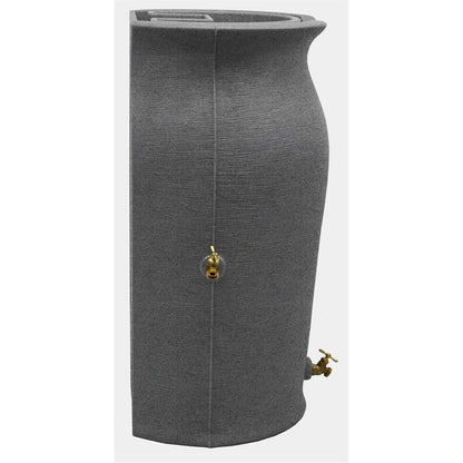Dark Grey Granite 50-Gallon Plastic Urn Rain Barrel with Planter Top - Tampa Home & Garden Store
