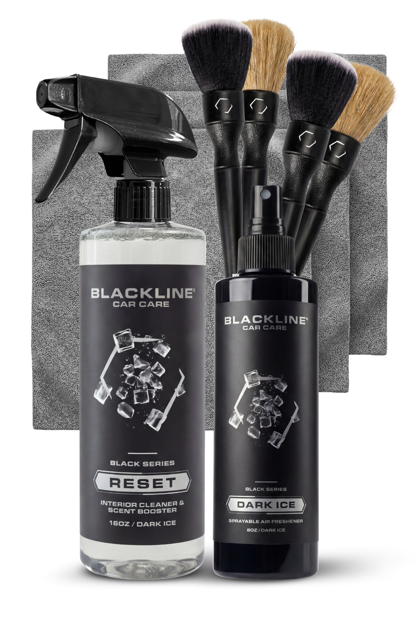 BLACKLINE RESET interior cleaner & scent booster kit with spray bottles and brushes on Tampa Home & Garden Store