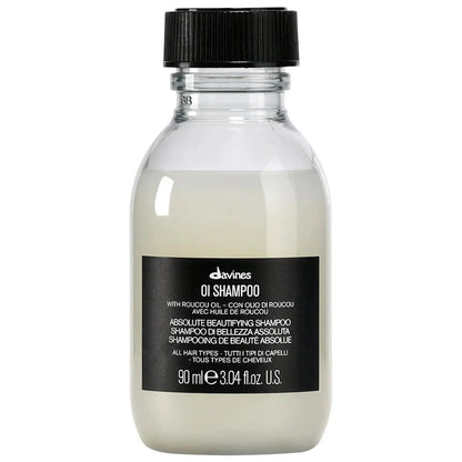 Davines OI Shampoo bottle with a clear container and black label, 90 ml on Tampa Home & Garden Store