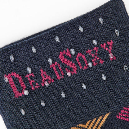 DeadSoxy F24 Dress Sock 3-Pack A navy boardroom sock with white polka dots and pink accents on Tampa Home & Garden Store