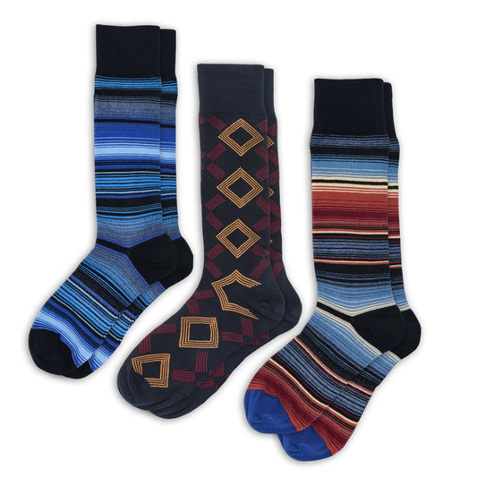 F24 Dress Sock 3-Pack A DeadSoxy boardroom socks with blue stripes on Tampa Home & Garden Store on Tampa Home & Garden Store