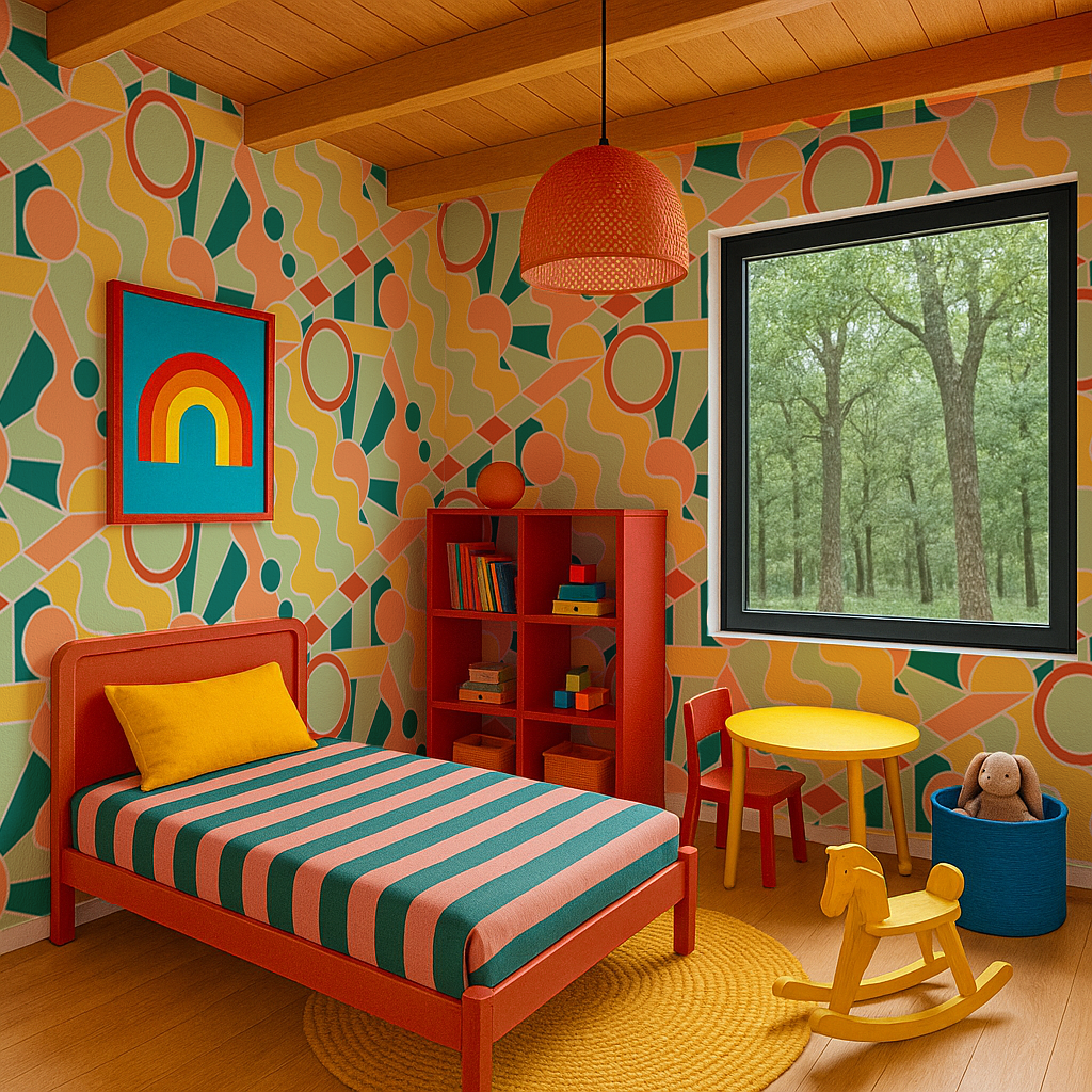 Day Trippin' Wallpaper, mint, blue, yellow and peach - Tampa Home & Garden Store