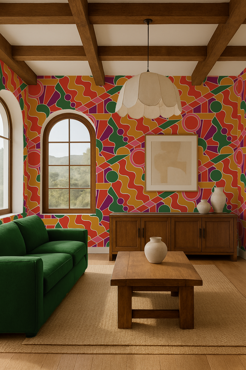 Day Trippin' Wallpaper, purple, red, yellow and green - Tampa Home & Garden Store