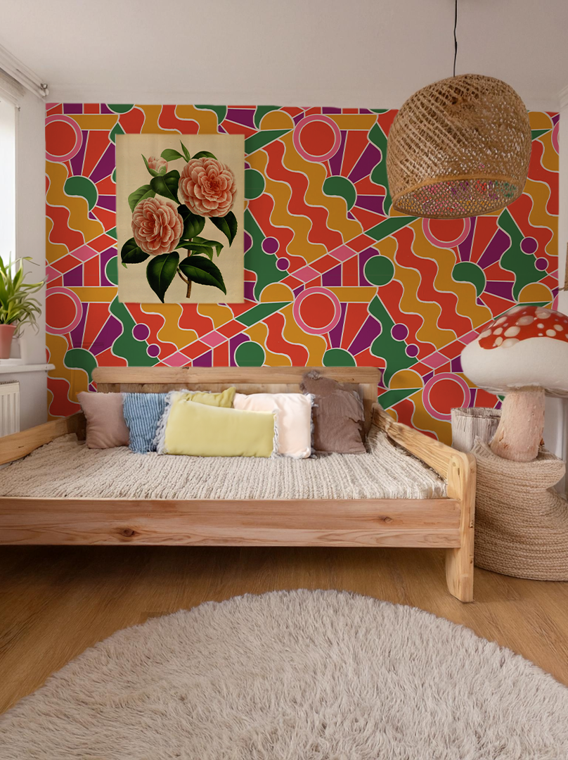 Day Trippin' Wallpaper, purple, red, yellow and green - Tampa Home & Garden Store