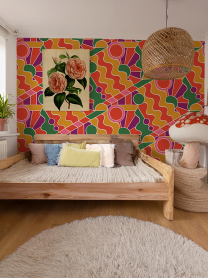 Day Trippin' Wallpaper, purple, red, yellow and green - Tampa Home & Garden Store
