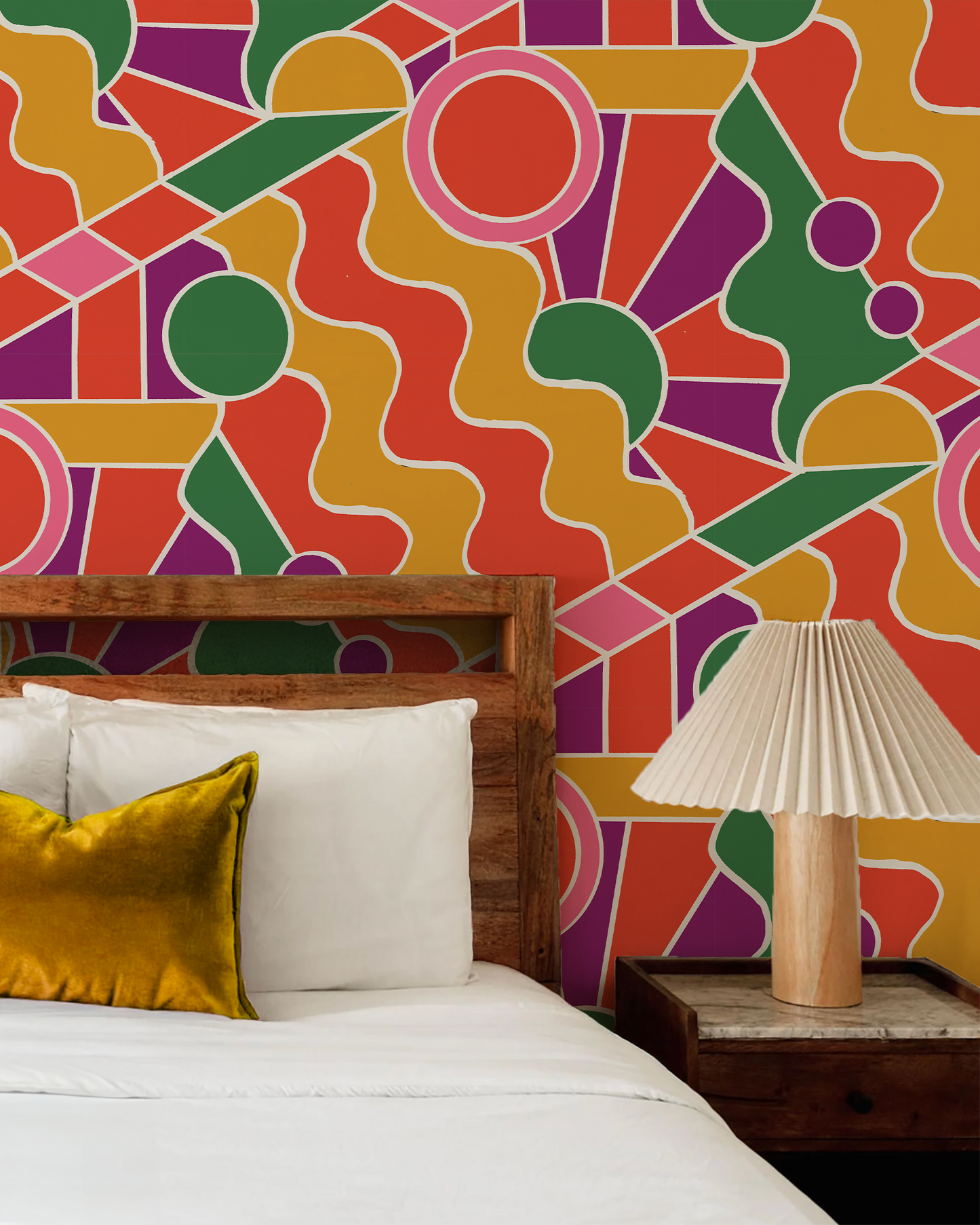 Day Trippin' Wallpaper, purple, red, yellow and green - Tampa Home & Garden Store