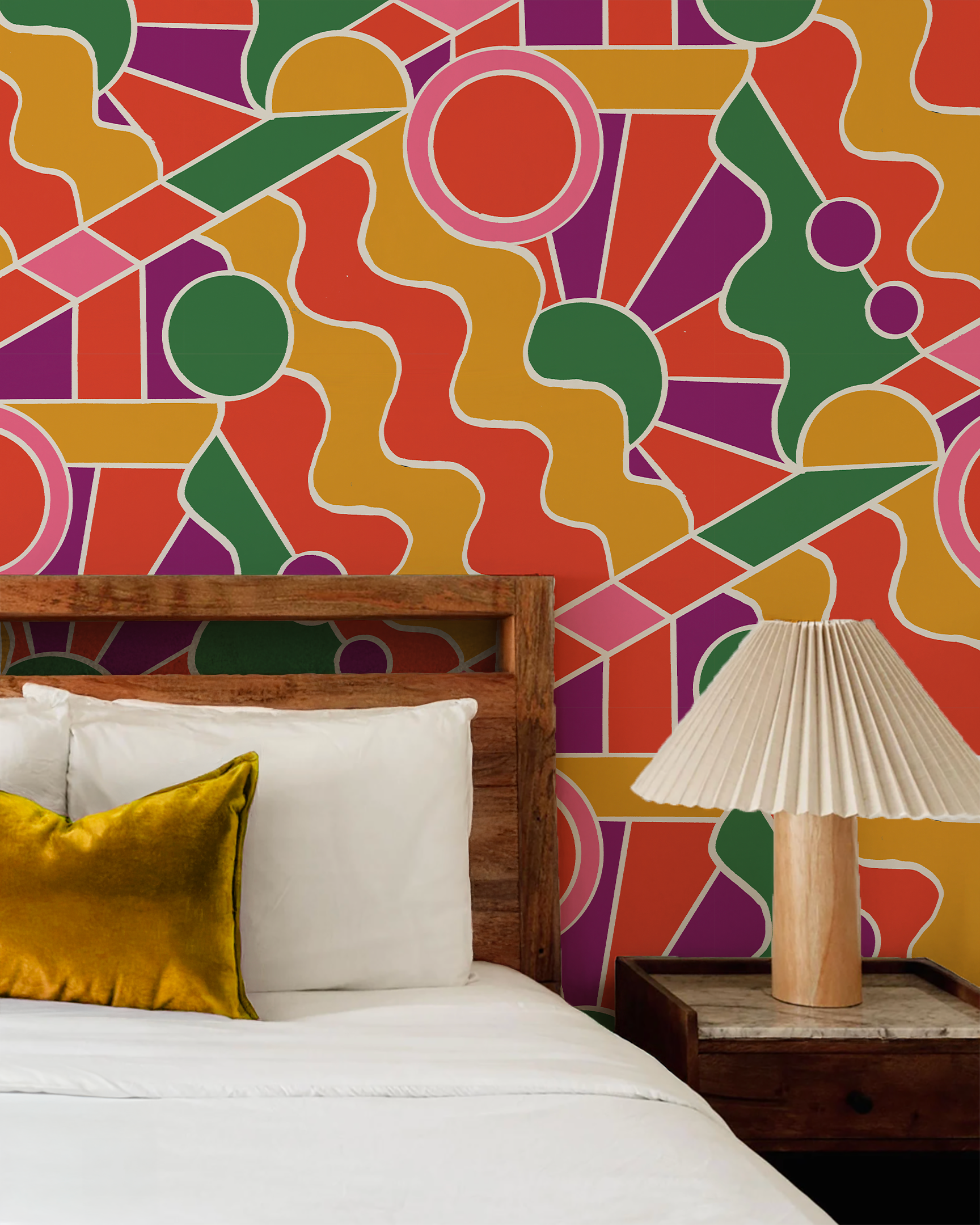 Day Trippin' Wallpaper, purple, red, yellow and green - Tampa Home & Garden Store
