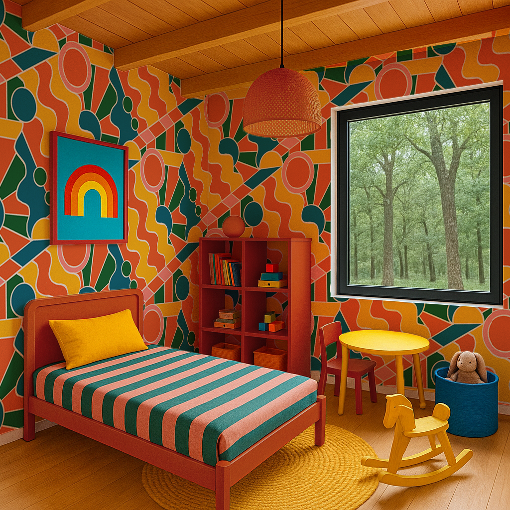 Day Trippin' Wallpaper, yellow, orange, pink and green - Tampa Home & Garden Store