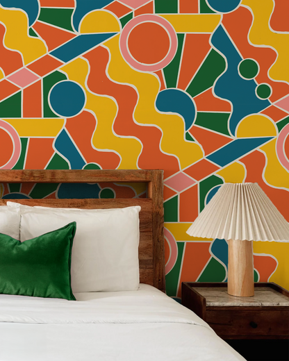 Day Trippin' Wallpaper, yellow, orange, pink and green - Tampa Home & Garden Store
