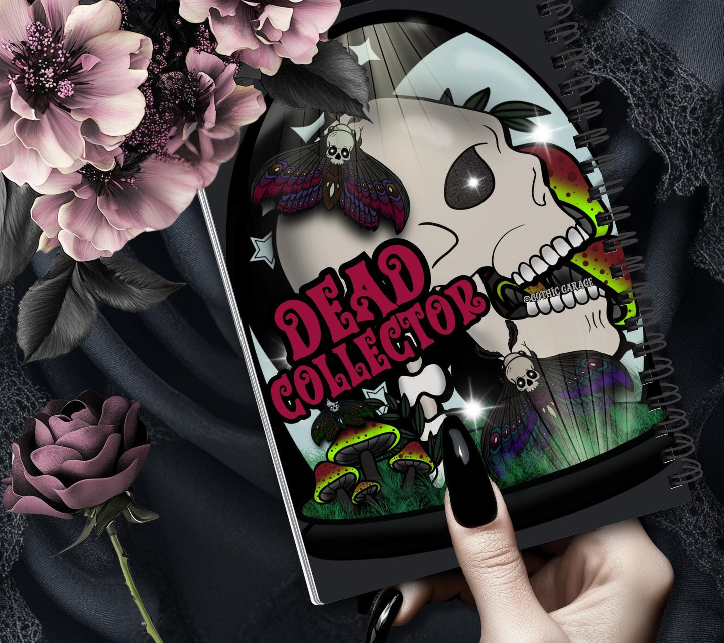 Dead Collector Reusable Sticker Book -  9x6 Album for Organizing your Oddities & Curiosities Stickers, Choose Glossy or Holographic - Tampa Home & Garden Store
