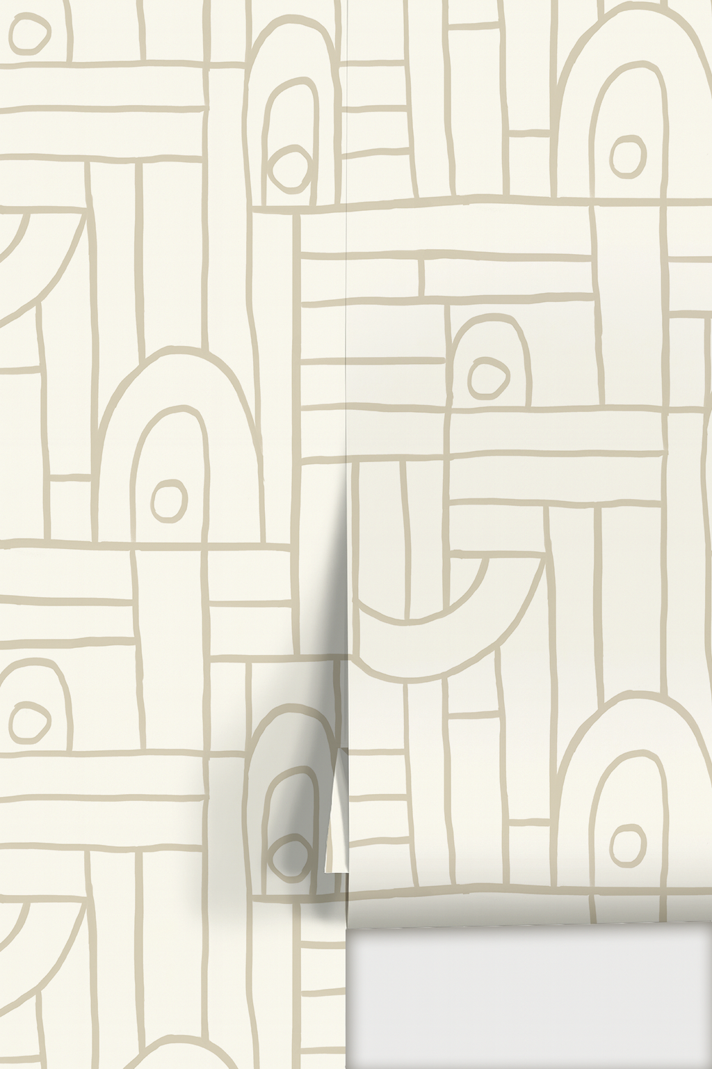 Deco Tile Wallpaper, off-white and neutral - Tampa Home & Garden Store