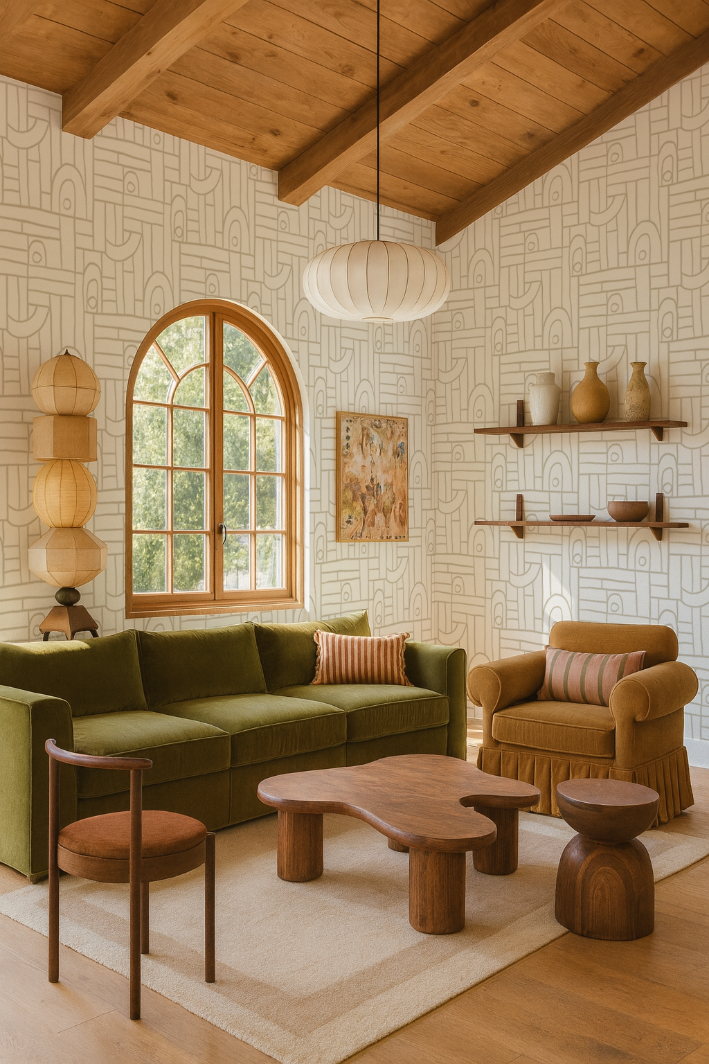 Deco Tile Wallpaper, off-white and neutral - Tampa Home & Garden Store