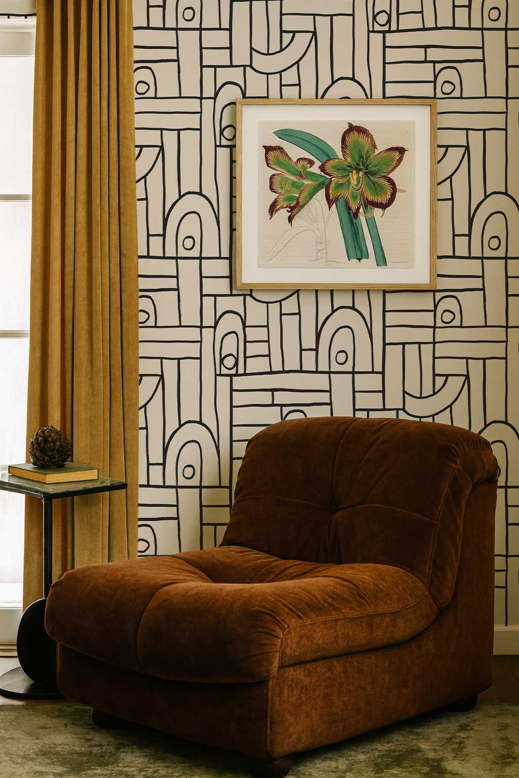 Deco Tile Wallpaper, white and black - Tampa Home & Garden Store