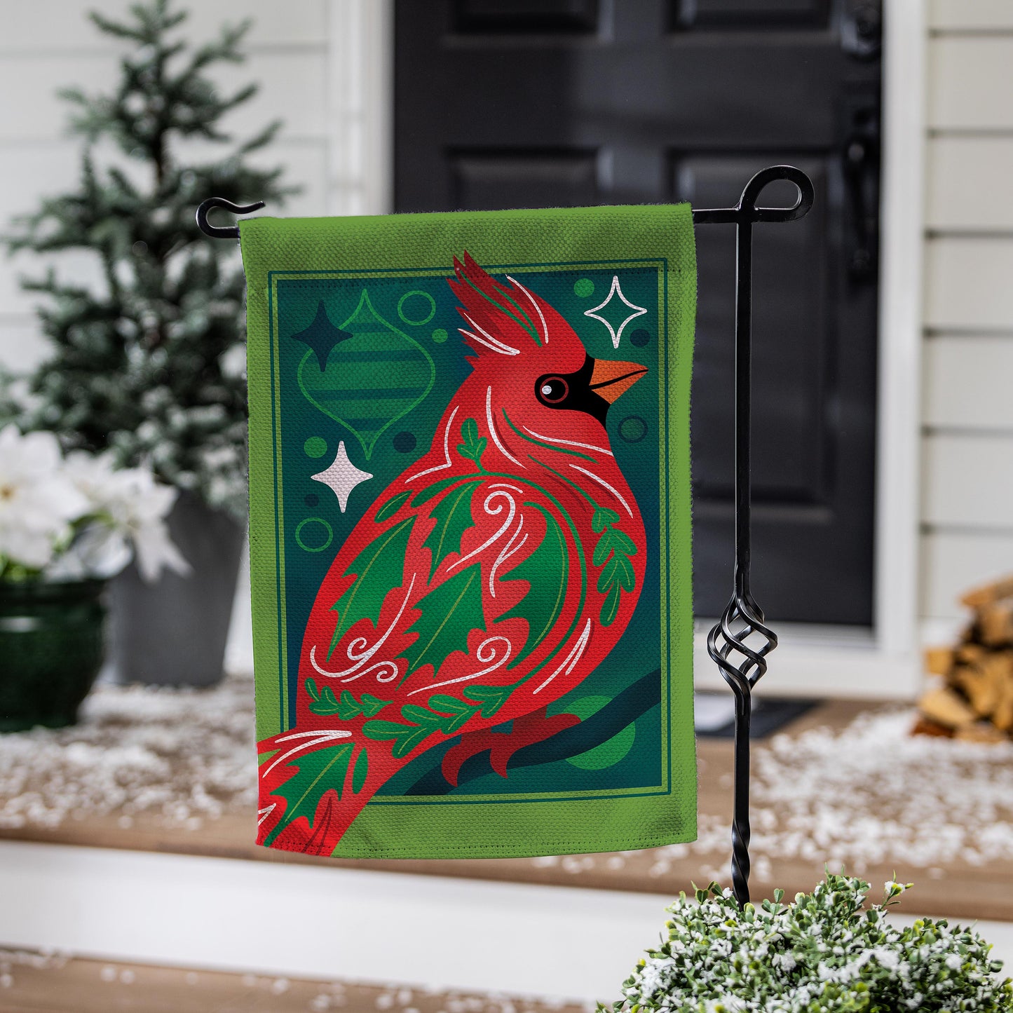 Decorated Cardinal Burlap Garden Flag - Tampa Home & Garden Store