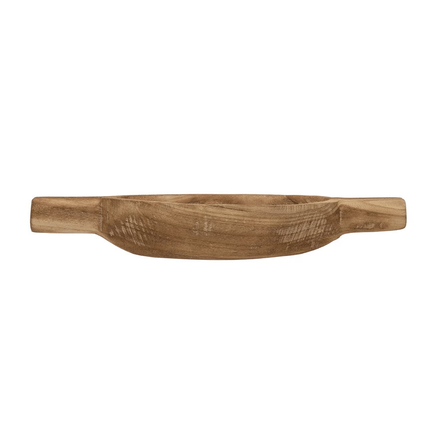 Decorative Paulownia Wood Tray with Handles - Tampa Home & Garden Store