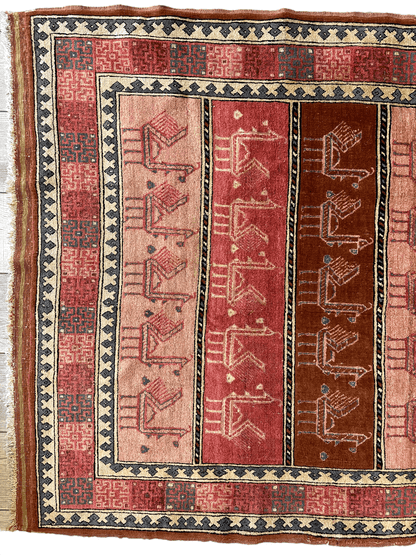 Decorative Silk Afghani Rug mid 20th Century 3’10”X5’10” - Tampa Home & Garden Store