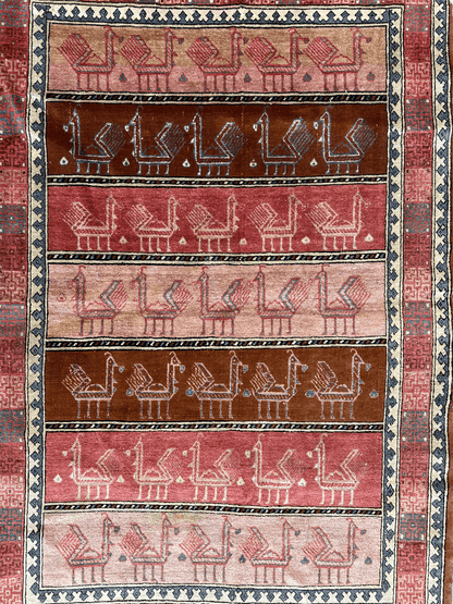 Decorative Silk Afghani Rug mid 20th Century 3’10”X5’10” - Tampa Home & Garden Store