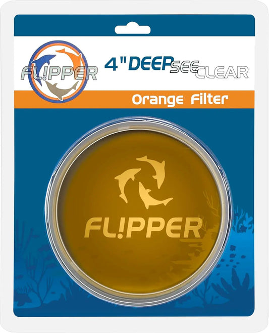 DeepSee 4in Orange Filter by Flipper Aquarium, orange disc on blue packaging on Tampa Home & Garden Store