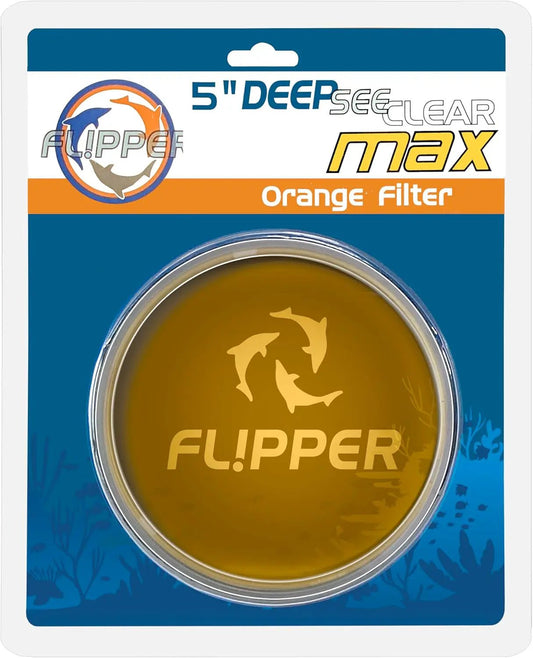 Flipper DeepSee Clear Max 5in Orange Filter for aquariums with orange-tinted lens logo on Tampa Home & Garden Store