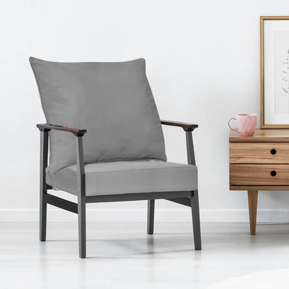 Fabric Upholstered Wood Dining Chairs Set of 2