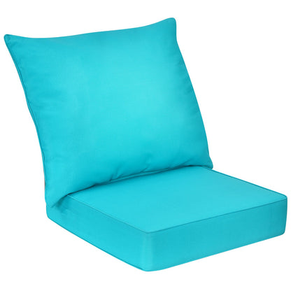 Juego de almohadones profundos para silla con cuerdas para interior y exterior - Azul