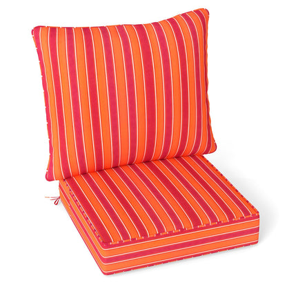 Juego de almohadones profundos para silla con cuerdas para interior y exterior - Azul