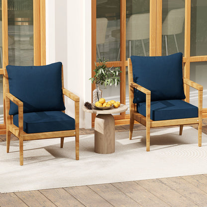 Juego de almohadones profundos para silla con cuerdas para interior y exterior - Azul