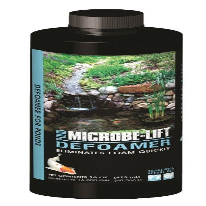 Microbe-Lift Defoamer pond liquid bottle by Rivendell Distribution, 16 oz, eliminates foam quickly on Tampa Home & Garden Store