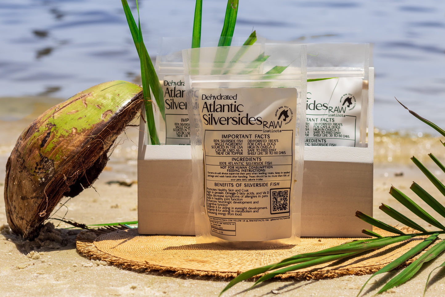 Dehydrated Atlantic Silverside – 2oz | Raw Instincts | Small Batch Florida Fish Treat for Cats & Dogs - Tampa Home & Garden Store