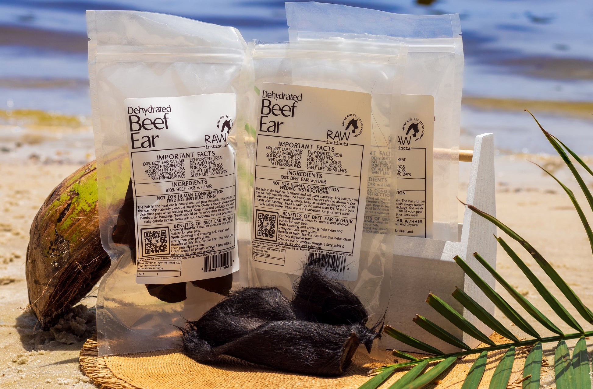 Dehydrated Beef Ear with Hair for Cats & Dogs — All-Natural | Raw Instincts Florida - Tampa Home & Garden Store
