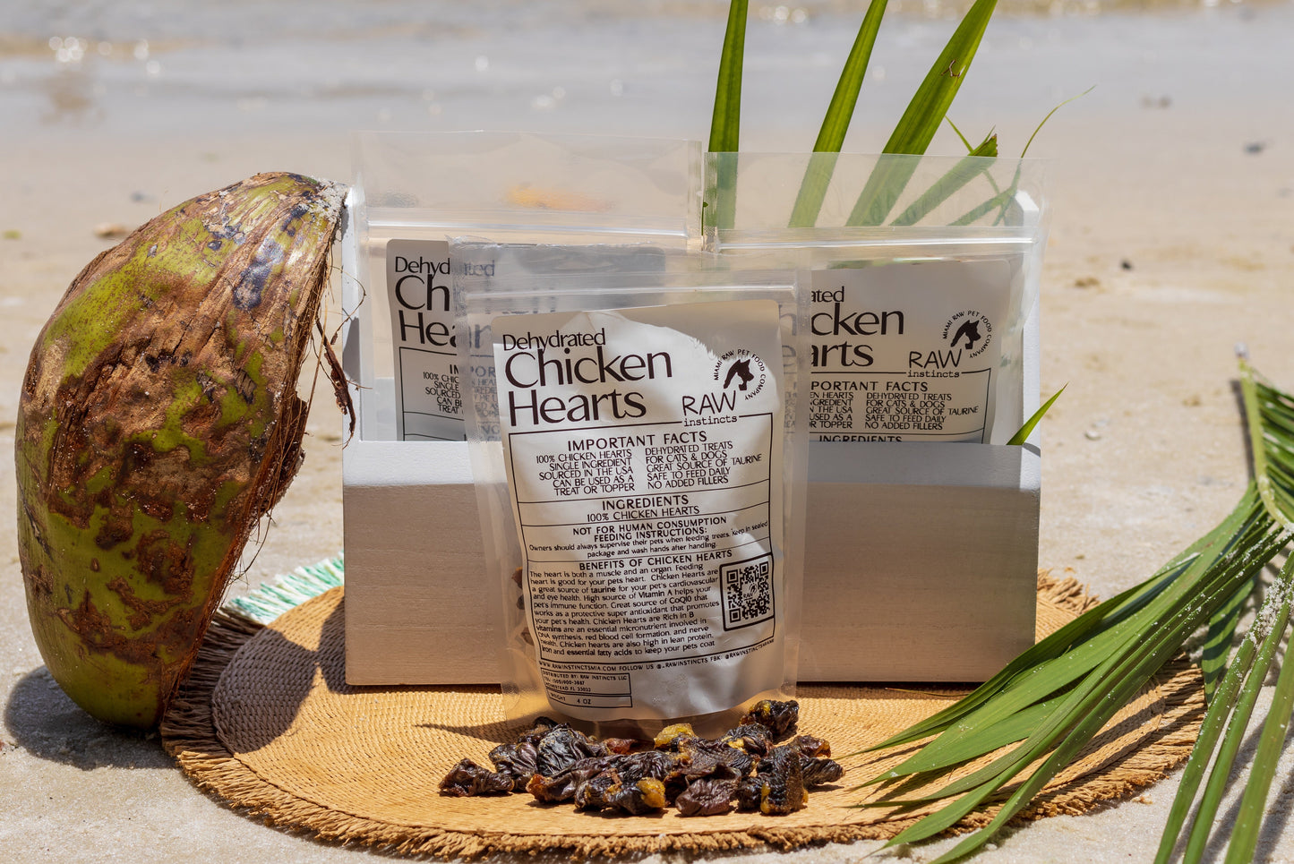 Dehydrated Chicken Hearts – 4oz | Raw Instincts | Single-Ingredient Organ Treat for Cats & Dogs - Tampa Home & Garden Store