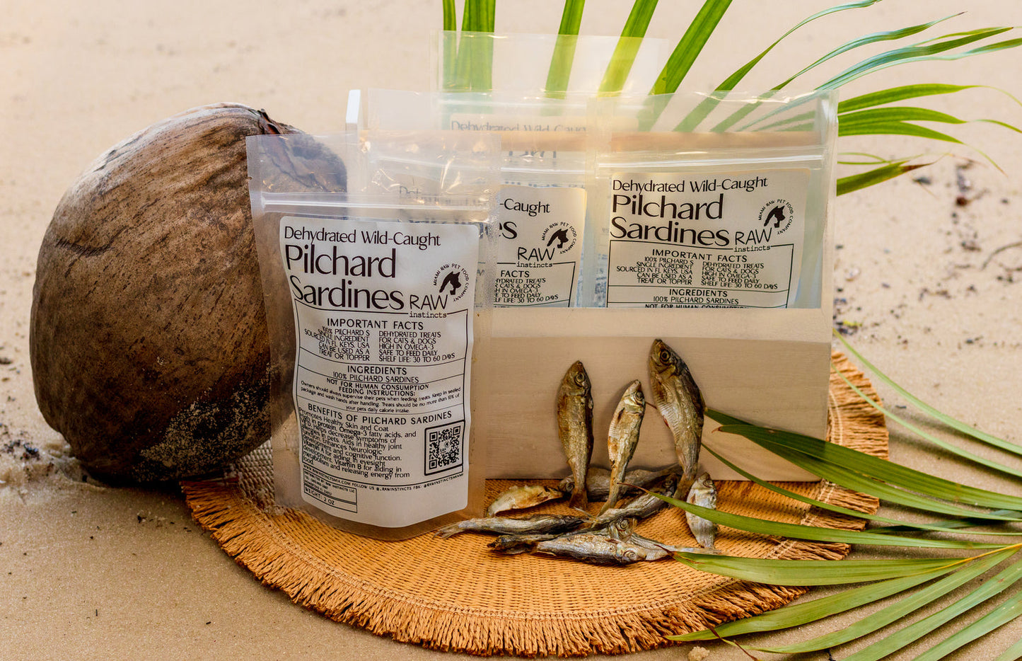 Dehydrated Wild Caught Pilchard Sardines for Cats & Dogs — 100% Single Ingredient | Raw Instincts Florida | 2 oz - Tampa Home & Garden Store